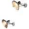 Italian Glass and Chromed Metal Sconces in the style of Achille Castiglioni, 1960, Set of 2 1