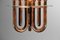 Lámpara colgante italiana de tubos de cobre curvados, años 50, Imagen 8