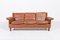 Danish Modern Cognac Leather Wing Sofa, 1970s 1