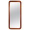 Midcentury Modern Sculptural Wall Mirror in Teak and Crystal Glass, 1960s 1