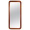 Midcentury Modern Sculptural Wall Mirror in Teak and Crystal Glass, 1960s, Image 1