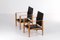Schwarzes Leder Safari Chair Set, Kaare Klint zugeschrieben, 1950er 7