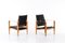 Schwarzes Leder Safari Chair Set, Kaare Klint zugeschrieben, 1950er 6