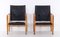 Black Leather Safari Chairs attributed to Kaare Klint, 1950s, Set of 2 10