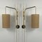 Adjustable and Articulating Brass and Jute Pole Wall Lights, 1950s, Set of 2 2