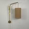 Adjustable and Articulating Brass and Jute Pole Wall Lights, 1950s, Set of 2 6