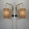 Adjustable and Articulating Brass and Jute Pole Wall Lights, 1950s, Set of 2 3