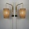 Lampade da parete regolabili in ottone e iuta, anni '50, set di 2, Immagine 3