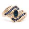 Vintage 14k Gold Ring with Sapphires and Diamonds, 1970s 1