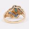 Vintage 14 Karat Gold Ring mit Saphiren und Diamanten, 1970er 6