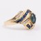 Vintage 14 Karat Gold Ring mit Saphiren und Diamanten, 1970er 4