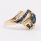 Vintage 14k Gold Ring with Sapphires and Diamonds, 1970s, Image 4