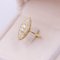 Vintage 20k Yellow Gold Shuttle Ring with Diamonds, 1970s, Image 3