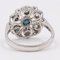 Antique 8k White Gold and Silver Ring with Cut Sapphire and Diamonds, 1930s, Image 6