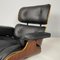 American Modern Black Leather Lounge Chair with Ottoman by Eames for Miller, 1970s, Set of 2 14