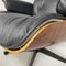 American Modern Black Leather Lounge Chair with Ottoman by Eames for Miller, 1970s, Set of 2 15