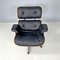 American Modern Black Leather Lounge Chair with Ottoman by Eames for Miller, 1970s, Set of 2 7