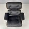 American Modern Black Leather Lounge Chair with Ottoman by Eames for Miller, 1970s, Set of 2 8