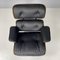 American Modern Black Leather Lounge Chair with Ottoman by Eames for Miller, 1970s, Set of 2, Image 8