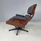 American Modern Black Leather Lounge Chair with Ottoman by Eames for Miller, 1970s, Set of 2 5