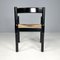 Italian Modern Black Wood Chairs by Vico Magistretti for Cassina, 1970s, Set of 4 6