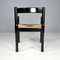 Italian Modern Black Wood Chairs by Vico Magistretti for Cassina, 1970s, Set of 4, Image 6
