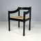 Italian Modern Black Wood Chairs by Vico Magistretti for Cassina, 1970s, Set of 4 3