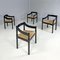 Chaises Modernes en Bois Noir par Vico Magistretti pour Cassina, Italie, 1970s, Set de 4 2