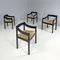 Italian Modern Black Wood Chairs by Vico Magistretti for Cassina, 1970s, Set of 4 2