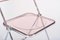 Pink Chrome Framed Chairs from Castelli, 1970s, Set of 8 6