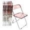 Pink Chrome Framed Chairs from Castelli, 1970s, Set of 8 2