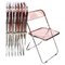 Pink Chrome Framed Chairs from Castelli, 1970s, Set of 8, Image 2