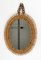 Mid-Century Rattan and Bamboo Oval Wall Mirror with Chain, Italy, 1960s, Image 6