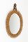 Mid-Century Rattan and Bamboo Oval Wall Mirror with Chain, Italy, 1960s, Image 2