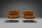 Suede and Stainless Steel Lounge Chairs by Rima Padova, 1974, Set of 2 2