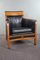 Art Deco Armchair with Black Leather and Accents 2