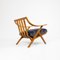 Cherry Wood and Velvet Armchair, 1960s 8