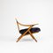 Cherry Wood and Velvet Armchair, 1960s, Image 9