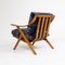 Cherry Wood and Velvet Armchair, 1960s, Image 12