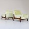 Teak and Velvet Armchairs, 1960s, Set of 2 1