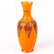 Art Nouveau Bohemian Orange Tango Glass Vase in the style of Loetz 3