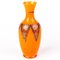 Art Nouveau Bohemian Orange Tango Glass Vase in the style of Loetz 2