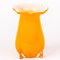 Vase Art Déco en Verre Orange Tchèque dans le style de Loetz 3