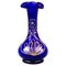 Vase Bristol Art Nouveau en Verre Bleu 1