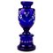 Vase Urne Bristol Art Nouveau en Verre Bleu 1