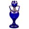Vase Bristol Art Nouveau en Verre Peint en Émail Bleu 1