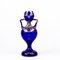Vase Bristol Art Nouveau en Verre Peint en Émail Bleu 3