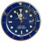Horloge Murale Oyster Perpetual Submariner Bleue et Dorée de Rolex 1