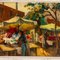 Artista francese, Scena di mercato impressionista, Dipinto ad olio, Incorniciato, Immagine 2