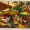 French Artist, Impressionist Market Scene, Oil Painting, Framed 2